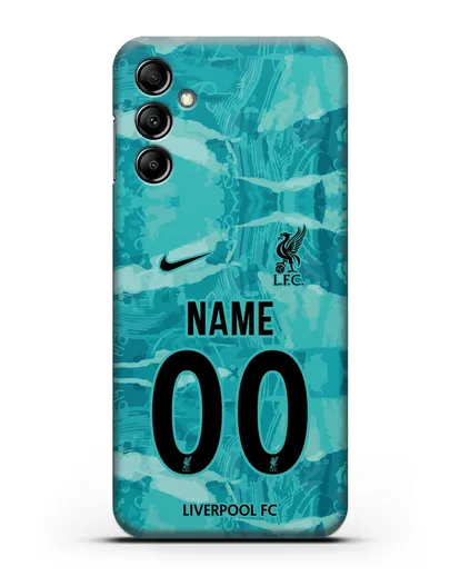 Именной чехол ФК Ливерпуль с фамилией и номером (сезон 2020-2021) гостевая форма силиконовый для Samsung Galaxy A14 [SM-A145]