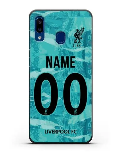 Именной чехол ФК Ливерпуль с фамилией и номером (сезон 2020-2021) гостевая форма силиконовый для Samsung Galaxy A20 [SM-A205FN]