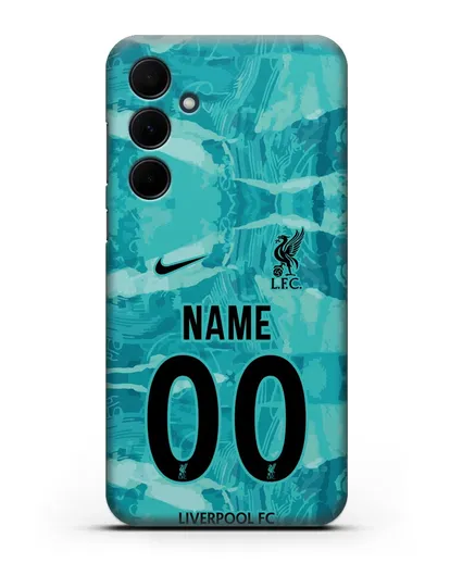Именной чехол ФК Ливерпуль с фамилией и номером (сезон 2020-2021) гостевая форма силиконовый для Samsung Galaxy A55 [SM-A556]