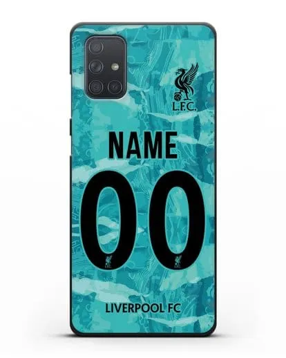 Именной чехол ФК Ливерпуль с фамилией и номером (сезон 2020-2021) гостевая форма силиконовый для Samsung Galaxy A71 [SM-A715F]