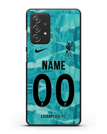 Именной чехол ФК Ливерпуль с фамилией и номером (сезон 2020-2021) гостевая форма силиконовый для Samsung Galaxy A53