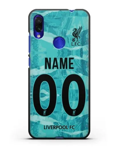 Именной чехол ФК Ливерпуль с фамилией и номером (сезон 2020-2021) гостевая форма силиконовый для Xiaomi Redmi Note 7
