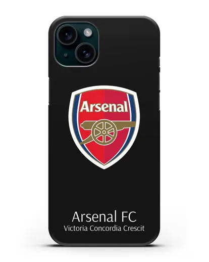 Чехол с логотипом ФК Арсенал Лондон силиконовый для iPhone 15 Plus