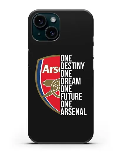 Чехол Arsenal с надписью One Destiny, One Dream, One Future, One Arsenal силиконовый для iPhone 15
