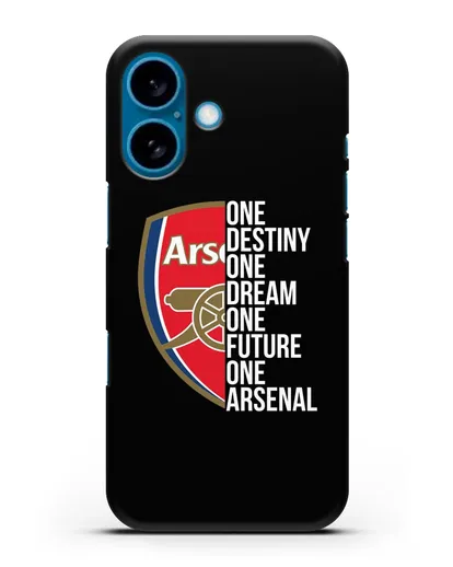 Чехол Arsenal с надписью One Destiny, One Dream, One Future, One Arsenal силиконовый для iPhone 16