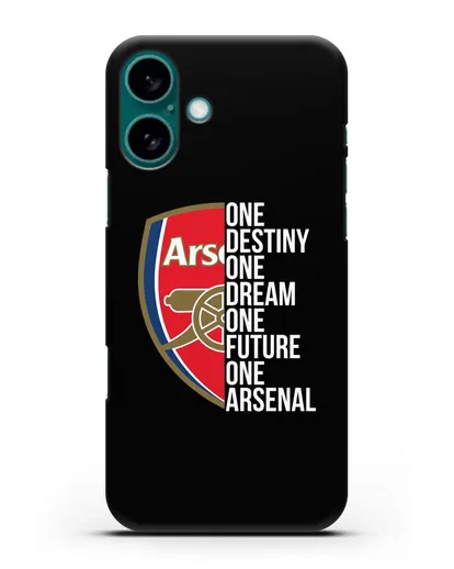 Чехол Arsenal с надписью One Destiny, One Dream, One Future, One Arsenal силиконовый для iPhone 16 Plus