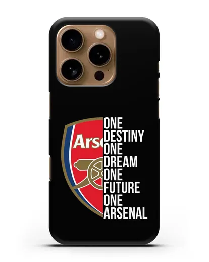 Чехол Arsenal с надписью One Destiny, One Dream, One Future, One Arsenal силиконовый для iPhone 16 Pro