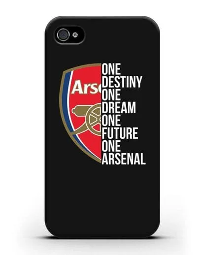 Чехол Arsenal с надписью One Destiny, One Dream, One Future, One Arsenal силиконовый для iPhone 4/4s