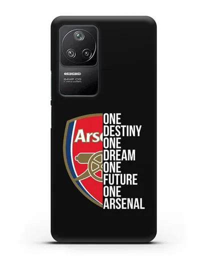 Чехол Arsenal с надписью One Destiny, One Dream, One Future, One Arsenal силиконовый для Xiaomi Poco F4