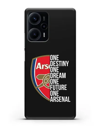 Чехол Arsenal с надписью One Destiny, One Dream, One Future, One Arsenal силиконовый для Xiaomi Poco F5