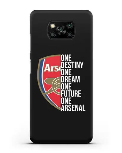 Чехол Arsenal с надписью One Destiny, One Dream, One Future, One Arsenal силиконовый для Xiaomi Poco X3