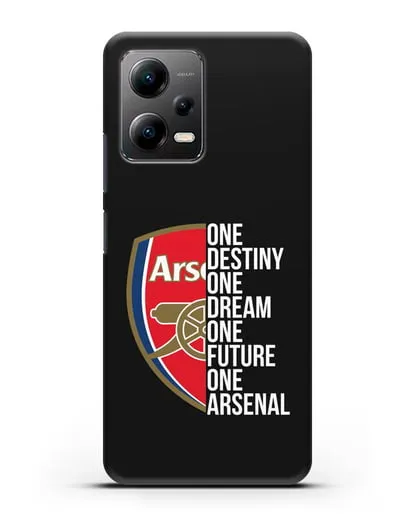 Чехол Arsenal с надписью One Destiny, One Dream, One Future, One Arsenal силиконовый для Xiaomi Poco X5