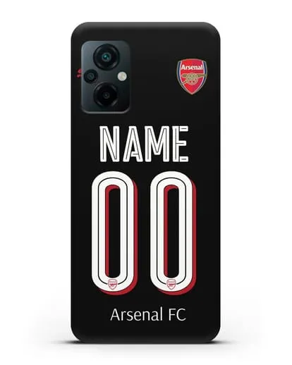Именной чехол Арсенал с фамилией и номером (сезон 2018-2019) черная форма силиконовый для Xiaomi Poco M5