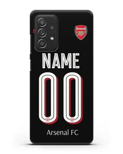 Именной чехол Арсенал с фамилией и номером (сезон 2018-2019) черная форма силиконовый для Samsung Galaxy A53