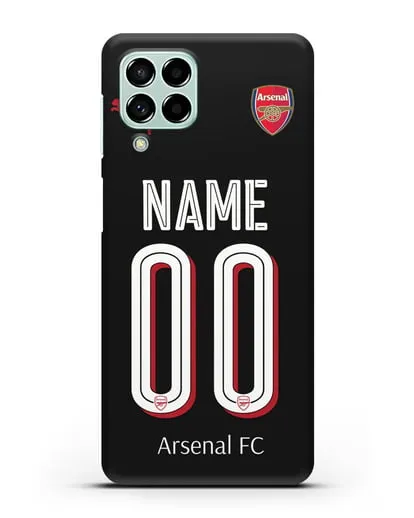 Именной чехол Арсенал с фамилией и номером (сезон 2018-2019) черная форма силиконовый для Samsung Galaxy M53 [SM-M536]