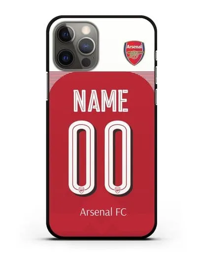 Именной чехол Арсенал с фамилией и номером (сезон 2018-2019) красная форма силиконовый для iPhone 12 Pro