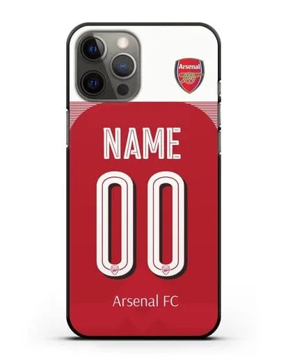 Именной чехол Арсенал с фамилией и номером (сезон 2018-2019) красная форма силиконовый для iPhone 12 Pro Max