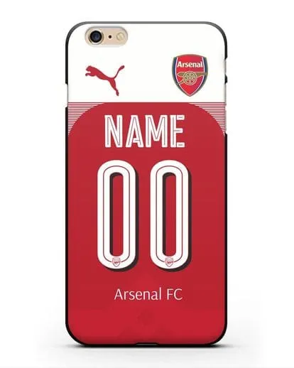 Именной чехол Арсенал с фамилией и номером (сезон 2018-2019) красная форма силиконовый для iPhone 6s Plus
