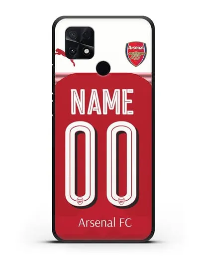 Именной чехол Арсенал с фамилией и номером (сезон 2018-2019) красная форма силиконовый для Xiaomi Poco C40
