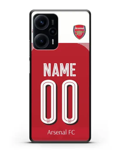 Именной чехол Арсенал с фамилией и номером (сезон 2018-2019) красная форма силиконовый для Xiaomi Poco F5