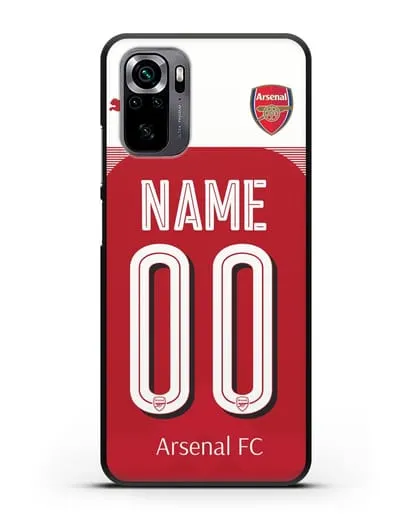 Именной чехол Арсенал с фамилией и номером (сезон 2018-2019) красная форма силиконовый для Xiaomi Poco M5s