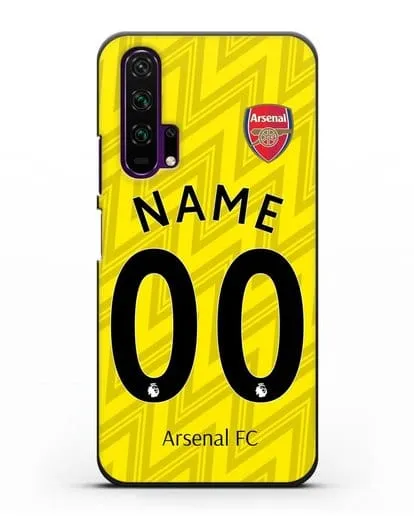 Именной чехол Арсенал с фамилией и номером (сезон 2019-2020) красная форма силиконовый для Honor 20 Pro