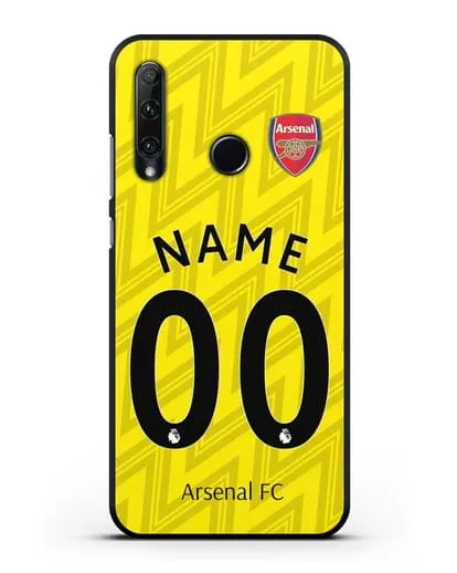 Именной чехол Арсенал с фамилией и номером (сезон 2019-2020) красная форма силиконовый для Honor 20e