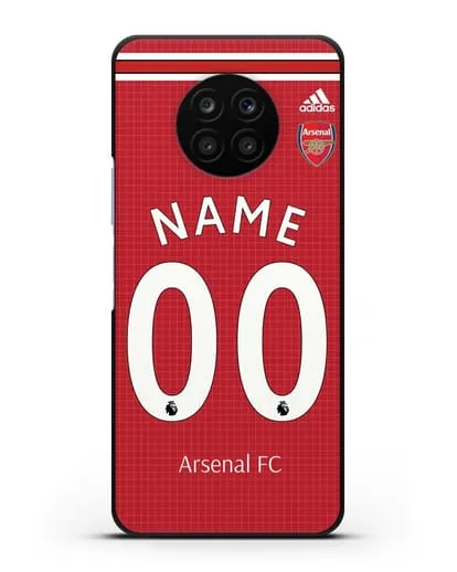 Именной чехол Арсенал с фамилией и номером (сезон 2019-2020) красная форма силиконовый для Honor 50 lite