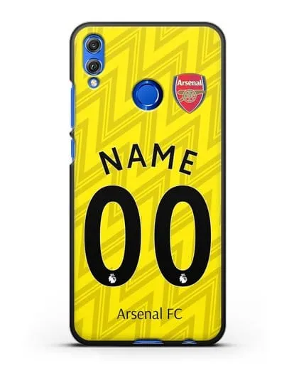 Именной чехол Арсенал с фамилией и номером (сезон 2019-2020) красная форма силиконовый для Honor 8X