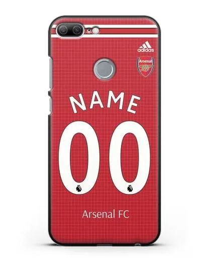 Именной чехол Арсенал с фамилией и номером (сезон 2019-2020) красная форма силиконовый для Honor 9 Lite
