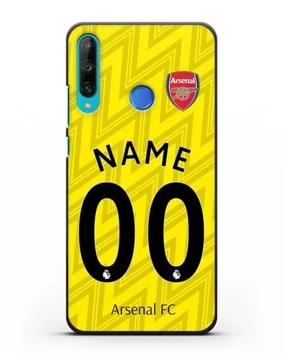 Именной чехол Арсенал с фамилией и номером (сезон 2019-2020) красная форма силиконовый для Honor 9C