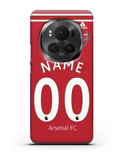 Именной чехол Арсенал с фамилией и номером (сезон 2019-2020) красная форма силиконовый для Honor Magic 6 Pro