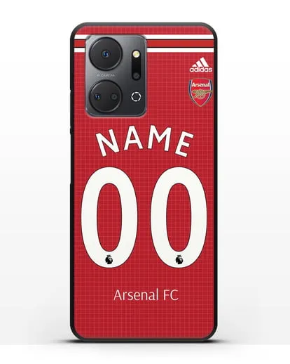 Именной чехол Арсенал с фамилией и номером (сезон 2019-2020) красная форма силиконовый для Honor X7a