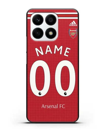 Именной чехол Арсенал с фамилией и номером (сезон 2019-2020) красная форма силиконовый для Honor X8a