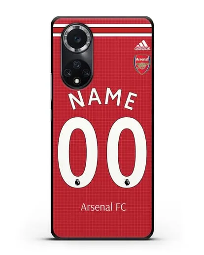 Именной чехол Арсенал с фамилией и номером (сезон 2019-2020) красная форма силиконовый для Huawei Nova 9