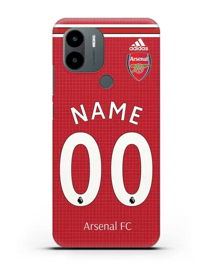 Именной чехол Арсенал с фамилией и номером (сезон 2019-2020) красная форма силиконовый для Xiaomi Poco C51