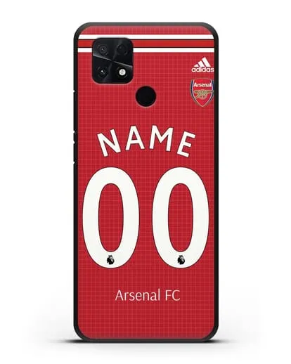 Именной чехол Арсенал с фамилией и номером (сезон 2019-2020) красная форма силиконовый для Xiaomi Poco C40