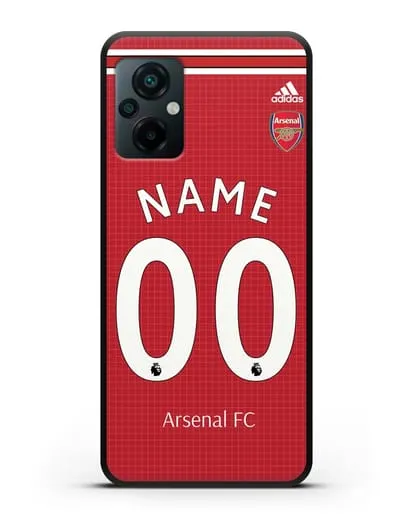 Именной чехол Арсенал с фамилией и номером (сезон 2019-2020) красная форма силиконовый для Xiaomi Poco M5
