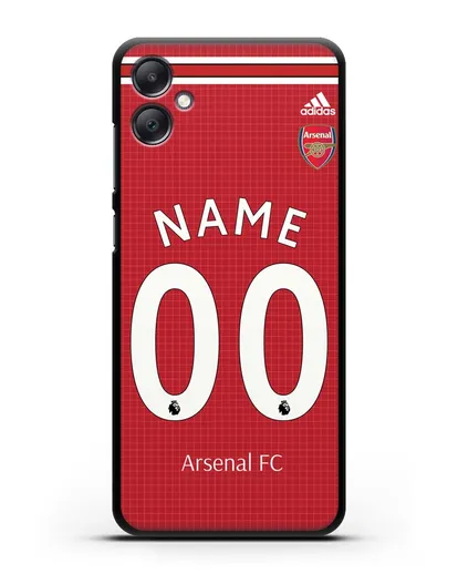 Именной чехол Арсенал с фамилией и номером (сезон 2019-2020) красная форма силиконовый для Samsung Galaxy A05 [SM-A055]