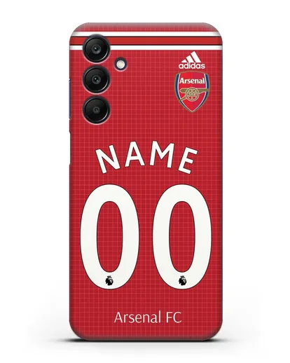 Именной чехол Арсенал с фамилией и номером (сезон 2019-2020) красная форма силиконовый для Samsung Galaxy A25 [SM-A256]