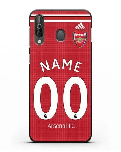 Именной чехол Арсенал с фамилией и номером (сезон 2019-2020) красная форма силиконовый для Samsung Galaxy A40s [SM-A507FN]