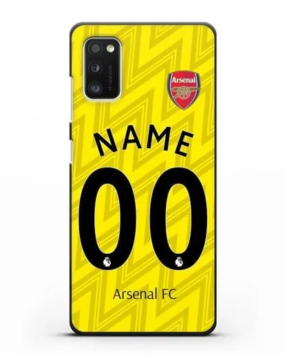 Именной чехол Арсенал с фамилией и номером (сезон 2019-2020) красная форма силиконовый для Samsung Galaxy A41 [SM-A415F]