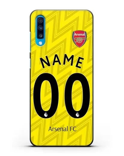 Именной чехол Арсенал с фамилией и номером (сезон 2019-2020) красная форма силиконовый для Samsung Galaxy A70 [SM-A705F]