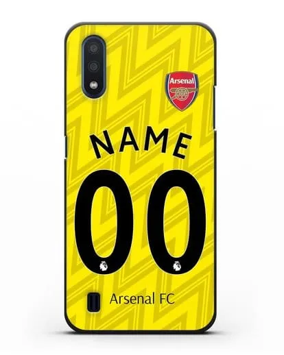 Именной чехол Арсенал с фамилией и номером (сезон 2019-2020) красная форма силиконовый для Samsung Galaxy M01 [SM-M015F]