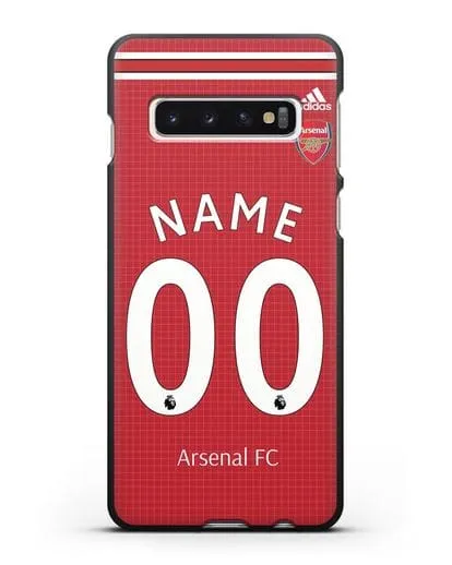 Именной чехол Арсенал с фамилией и номером (сезон 2019-2020) красная форма силиконовый для Samsung Galaxy S10 Plus [SM-G975F]