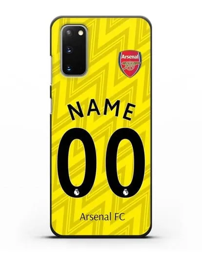 Именной чехол Арсенал с фамилией и номером (сезон 2019-2020) красная форма силиконовый для Samsung Galaxy S20 [SM-G980F]
