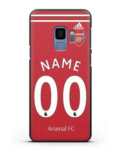 Именной чехол Арсенал с фамилией и номером (сезон 2019-2020) красная форма силиконовый для Samsung Galaxy S9 [SM-G960F]