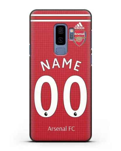 Именной чехол Арсенал с фамилией и номером (сезон 2019-2020) красная форма силиконовый для Samsung Galaxy S9 Plus [SM-G965F]