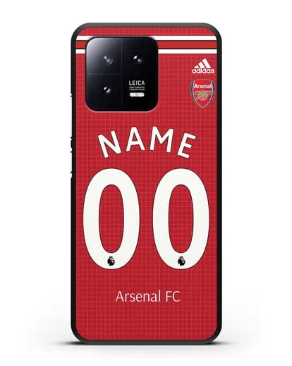 Именной чехол Арсенал с фамилией и номером (сезон 2019-2020) красная форма силиконовый для Xiaomi 13