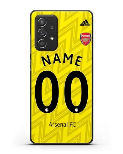 Именной чехол Арсенал с фамилией и номером (сезон 2019-2020) желтая форма силиконовый для Samsung Galaxy A53